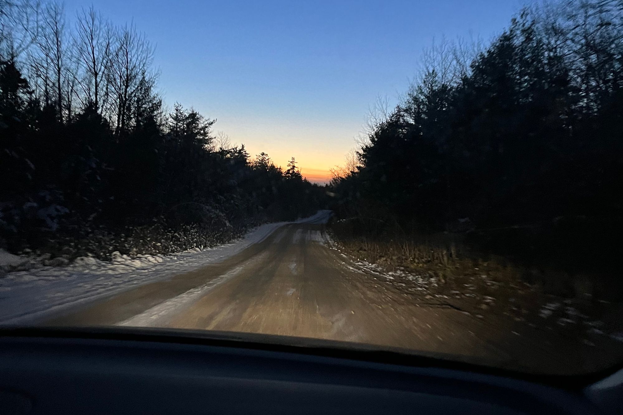 Maine road Maine winter road