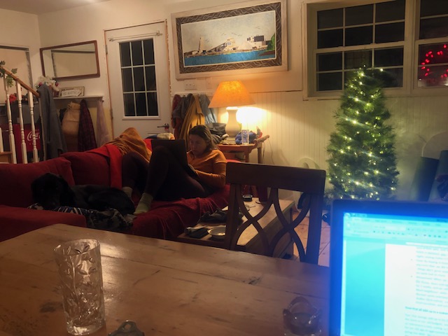 Sarah working from home