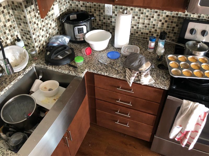 Fasting kitchen Master Cleanse kitchen mess