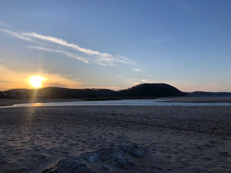 We came back later for sunset in the cold wind