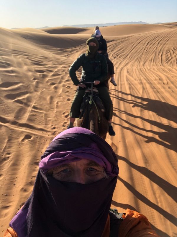 Camel vert Head wraps were very effective for sun, wind and sand