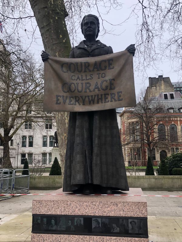 2 The one, lone statue of a women (Millicent Garrett Fawcett) among the plethora of important men - the plaque below then listed several other women of distinction (apparently not distinquished enough to warrant their own statue)