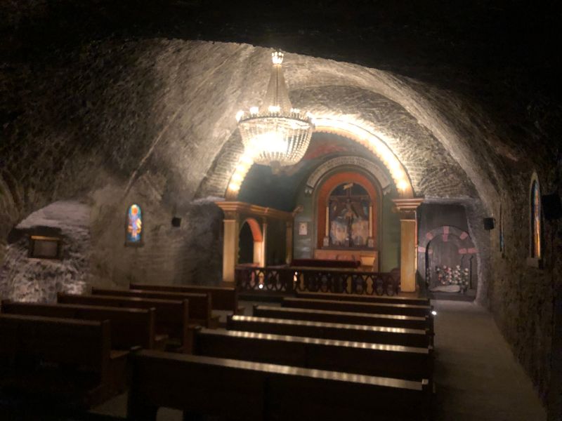 6 Underground chapel dug into the rock salt walls