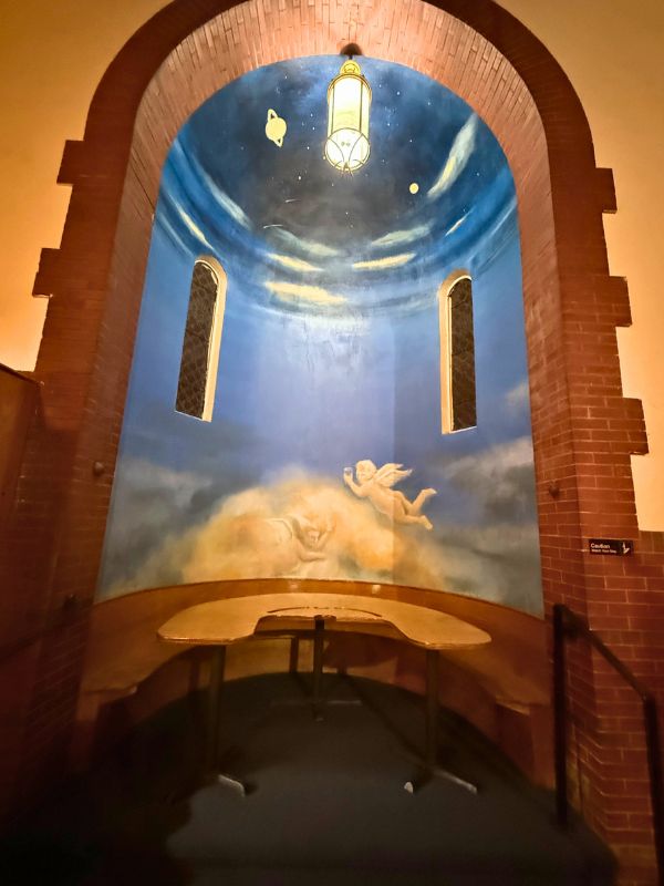 Bar table in a holy alcove