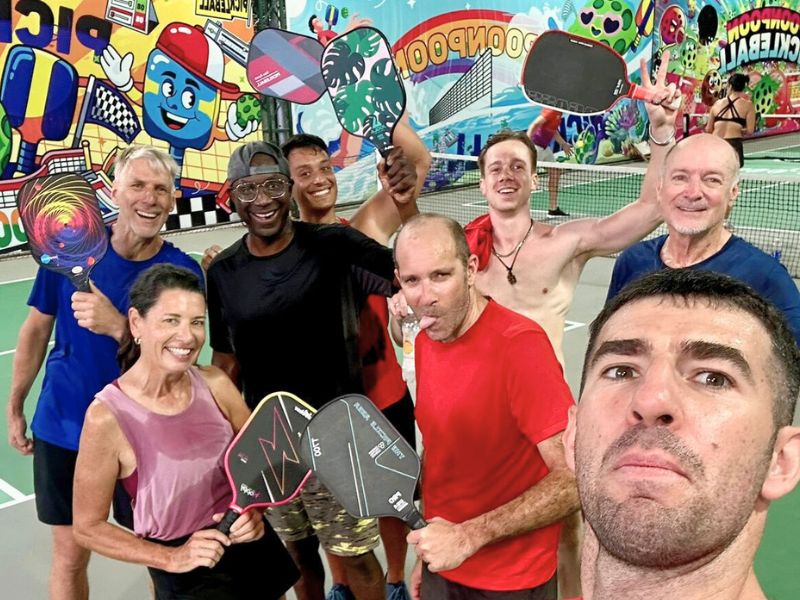 Comaraderie and overconfidence on the pickleball court