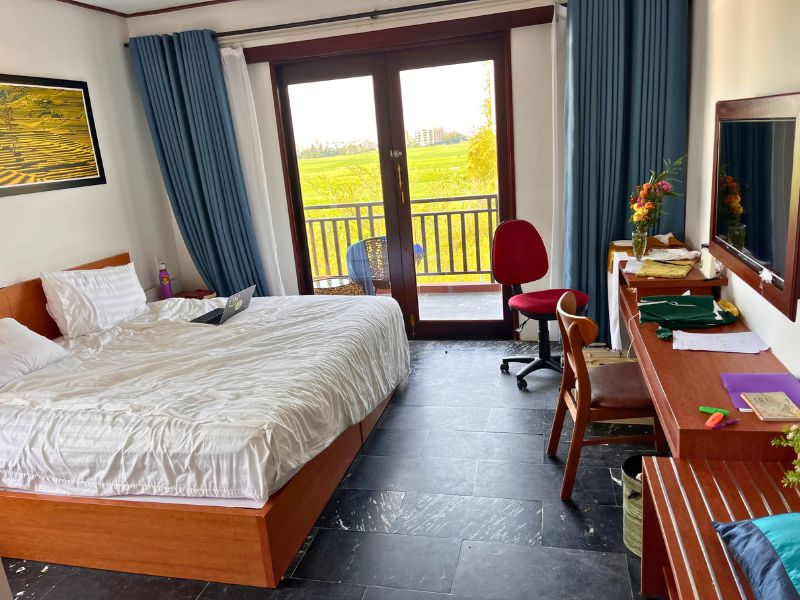 Our overpriced ($1,100/month) "superior view" room overlooking the rice paddies