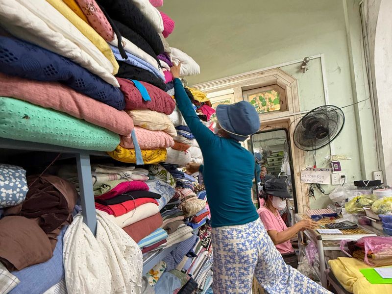 The chaos of Sarah's favourite back-alley fabric shop