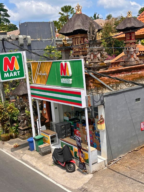 Shrines even on the rooftop of the corner store