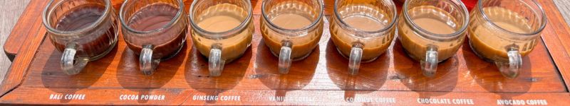 We (Sarah) got to try a flight of coffees