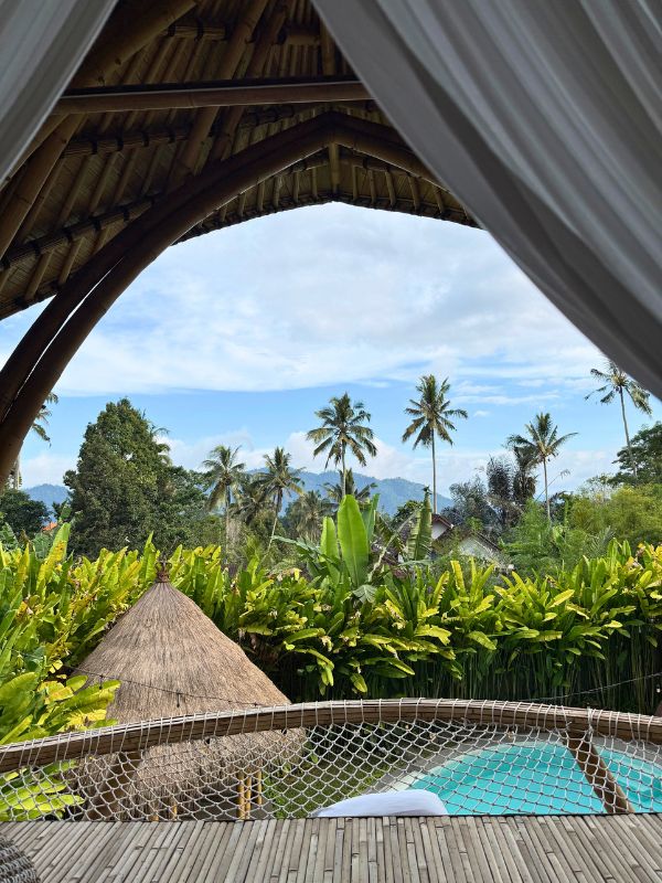 View from our canopied king-sized bed