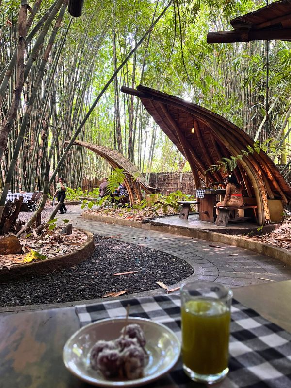 Traditional sweets in bamboo forest café
