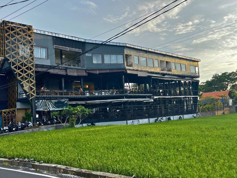 Workout gym for people who like very large muscles, loud music and rice-paddy views