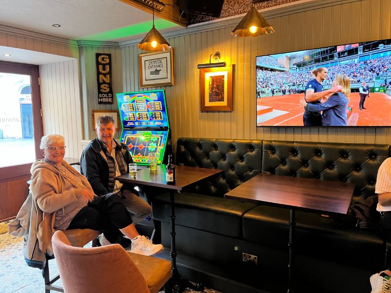 Grandma's happy place - French Open finals with her boys in a Scottish pub