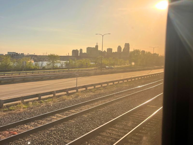 Hopped an overnight train to Minnesota to pick up old travel journals, to support writing a book about my 1989 world travels