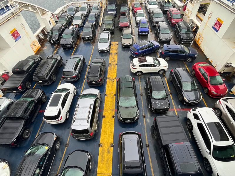 Creative parking pattern on the overnight ferry back to Nova Scotia