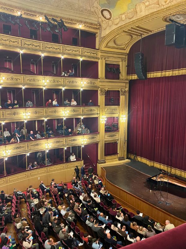 In Solis Theatre for piano concert of works by Ginastera (Argentinian)